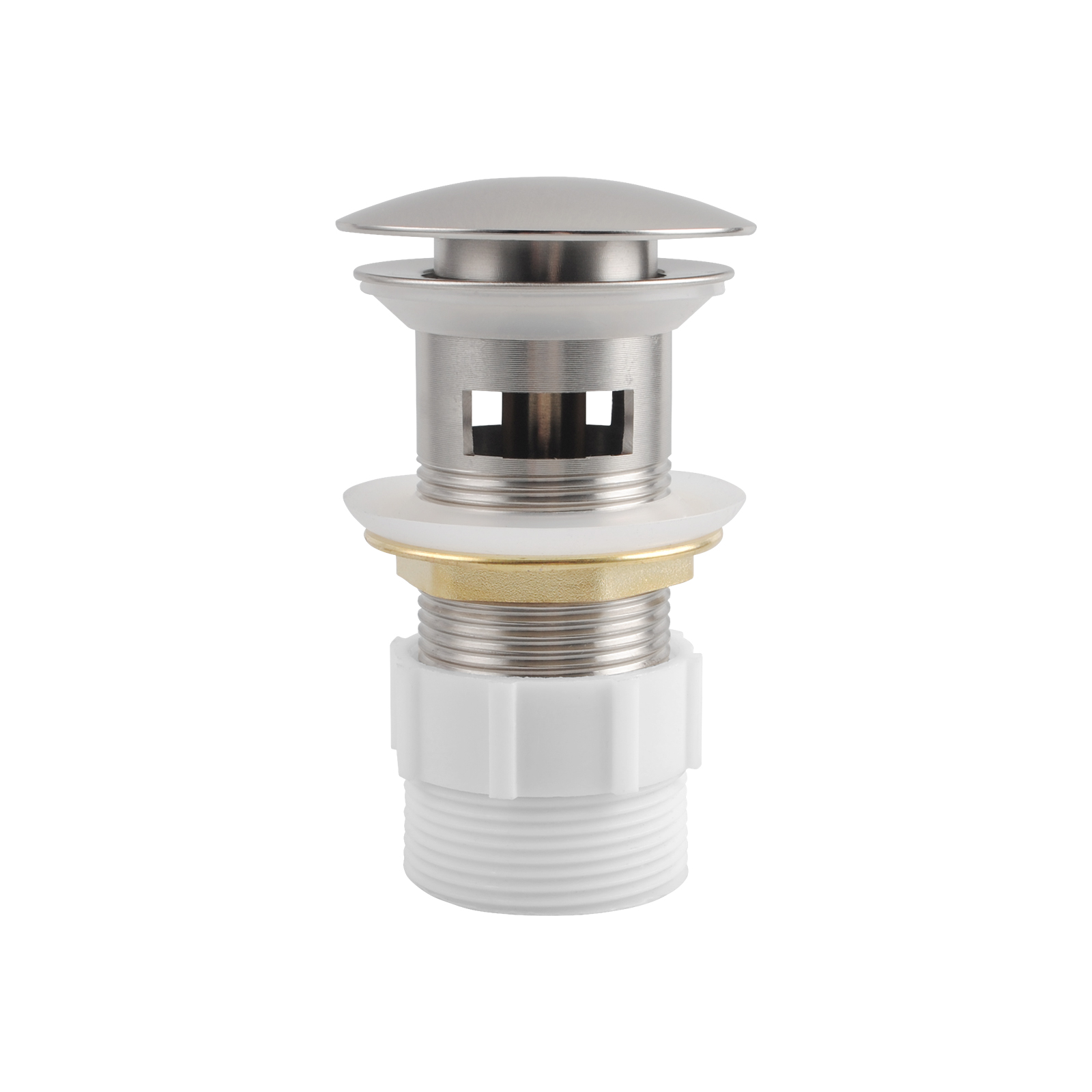 AQ 32/40mm Mushroom Brushed Nickel Brass Basin Pop Up Waste with Overflow