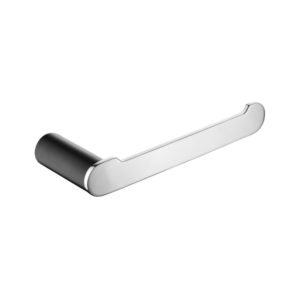 RUSHY - Black & Chrome Toilet Paper Holder