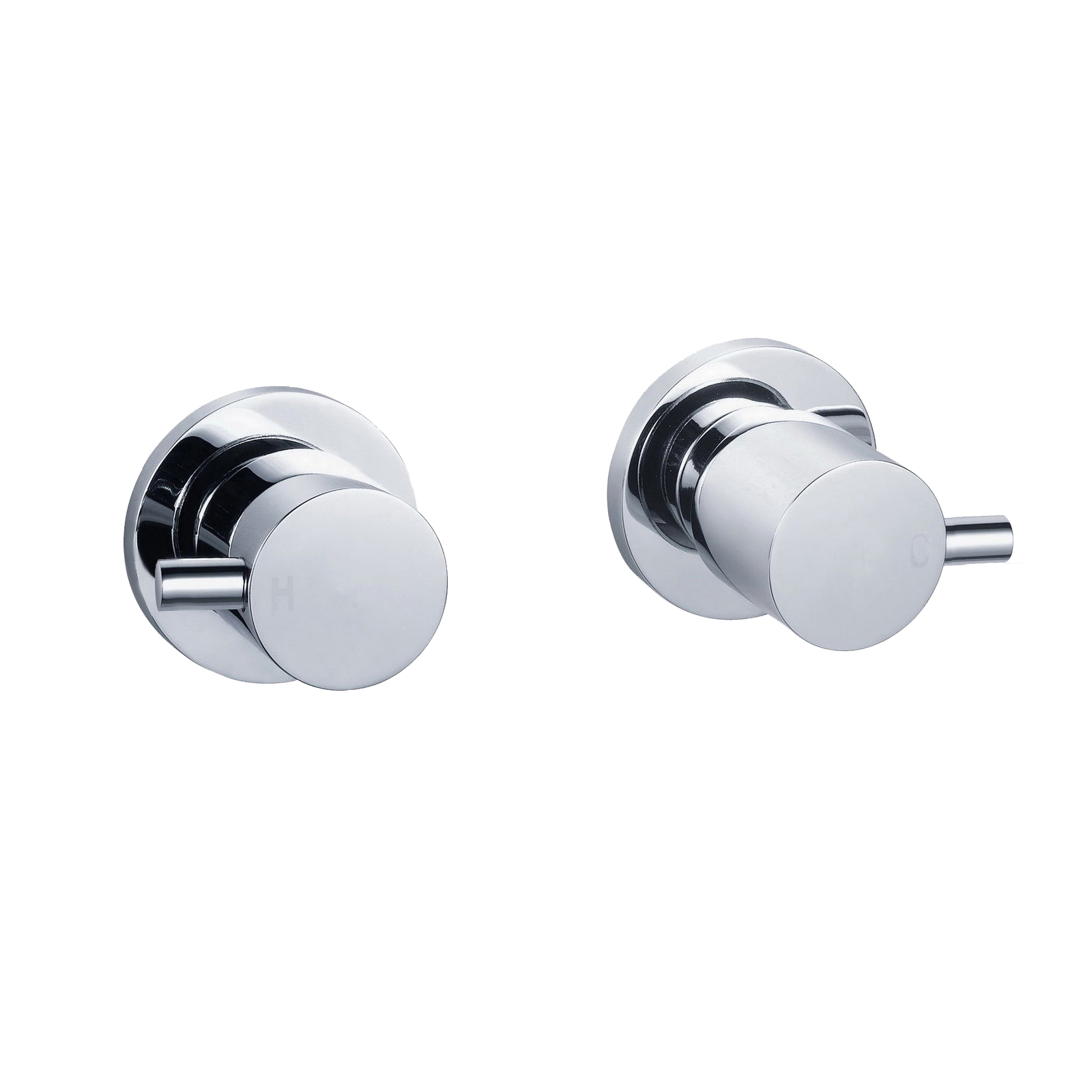 Round Chrome Shower Wall Taps