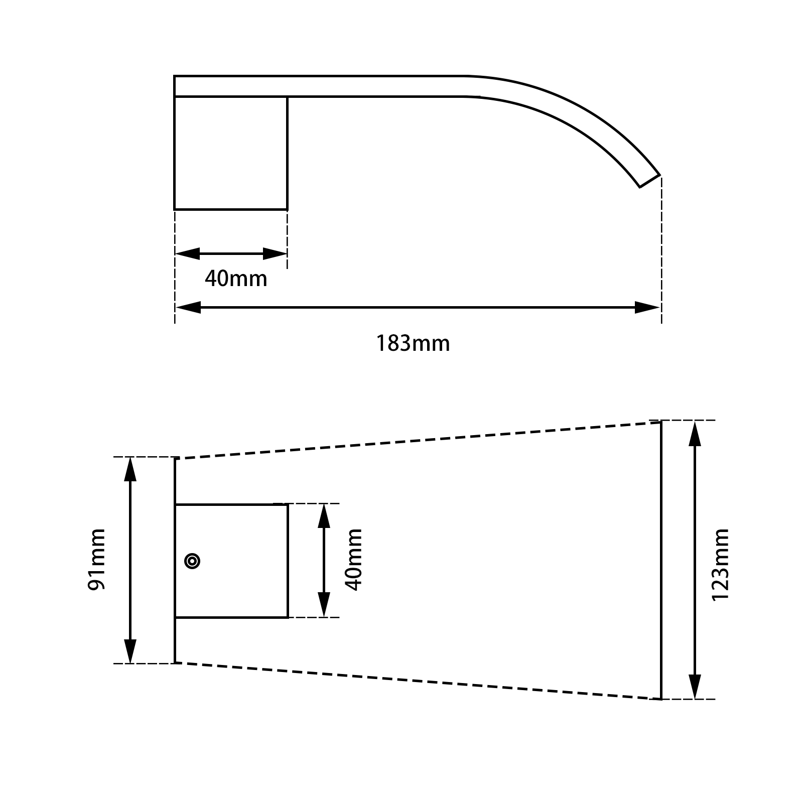Waterfall Gun Metal Grey Bathtub/Basin Wall Spout