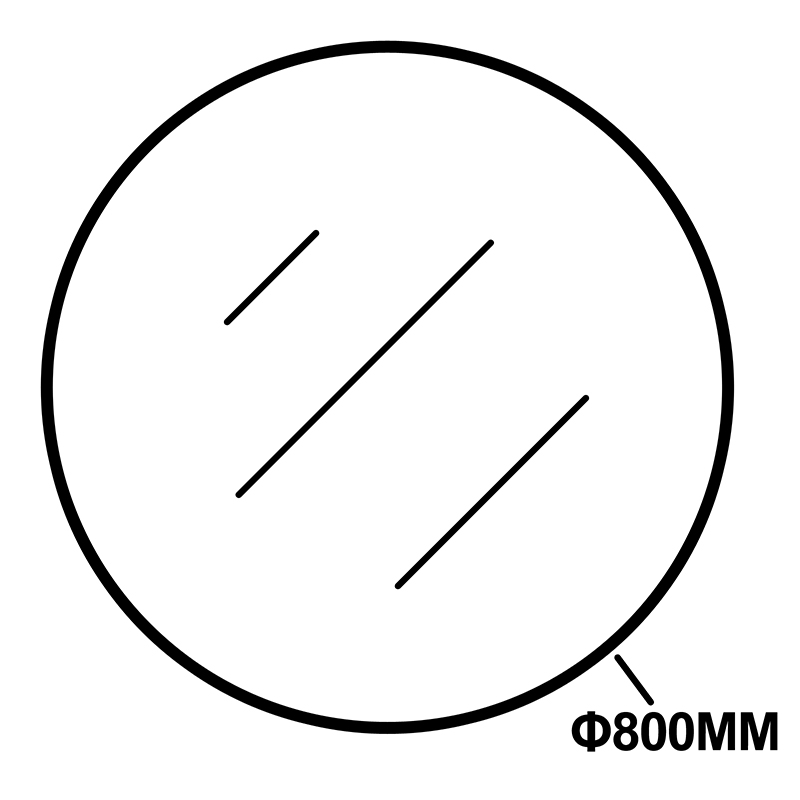 800*800*40mm Black Aluminum Framed Round Bathroom Wall Mirror with Brackets