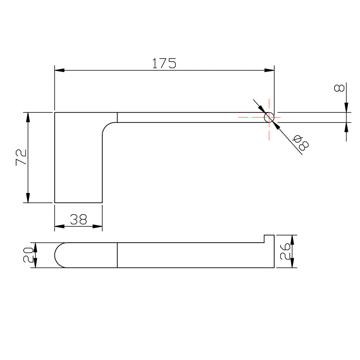 VOG Series Black Toilet Paper Holder