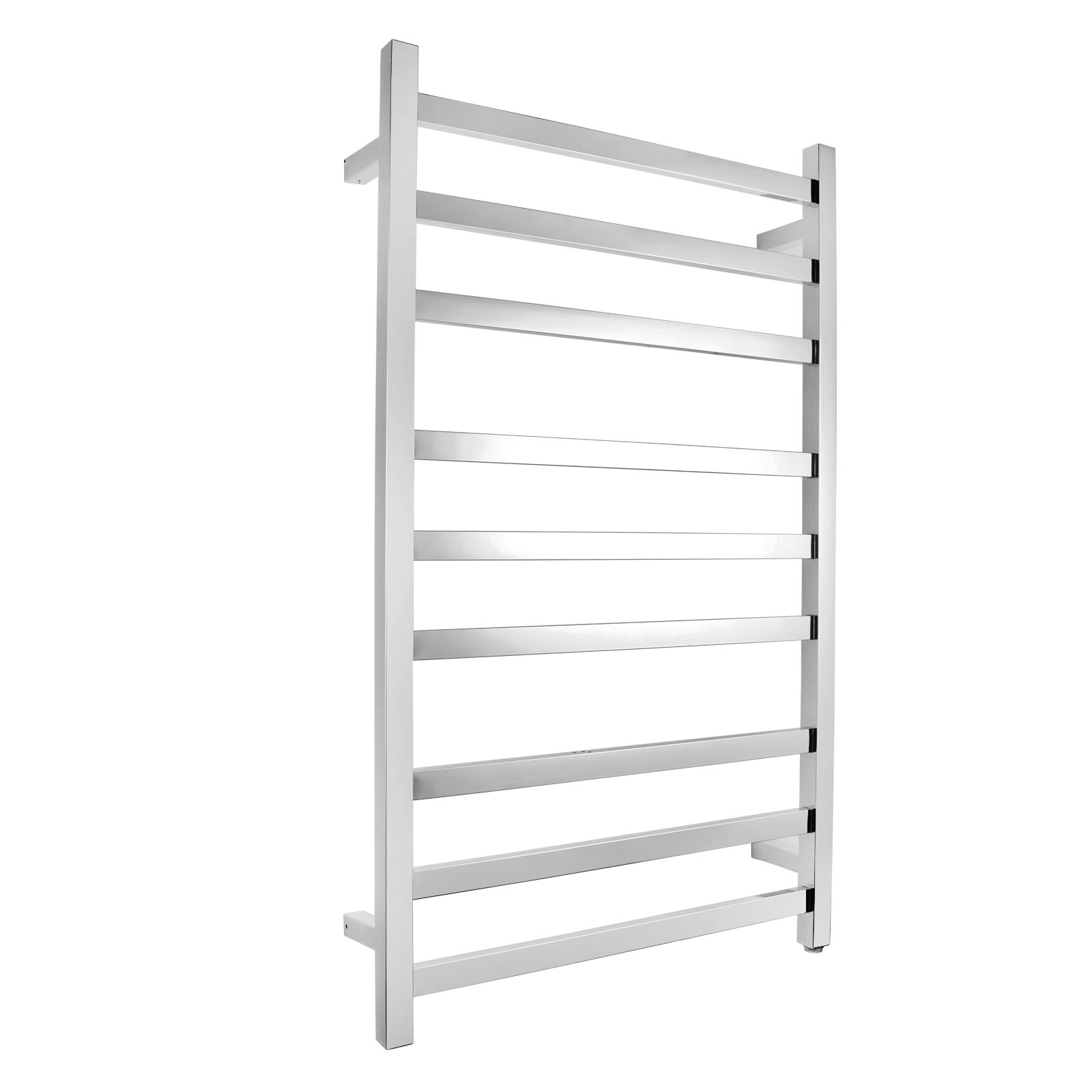 Square Chrome Electric Heated Towel Rack – 9 Bars
