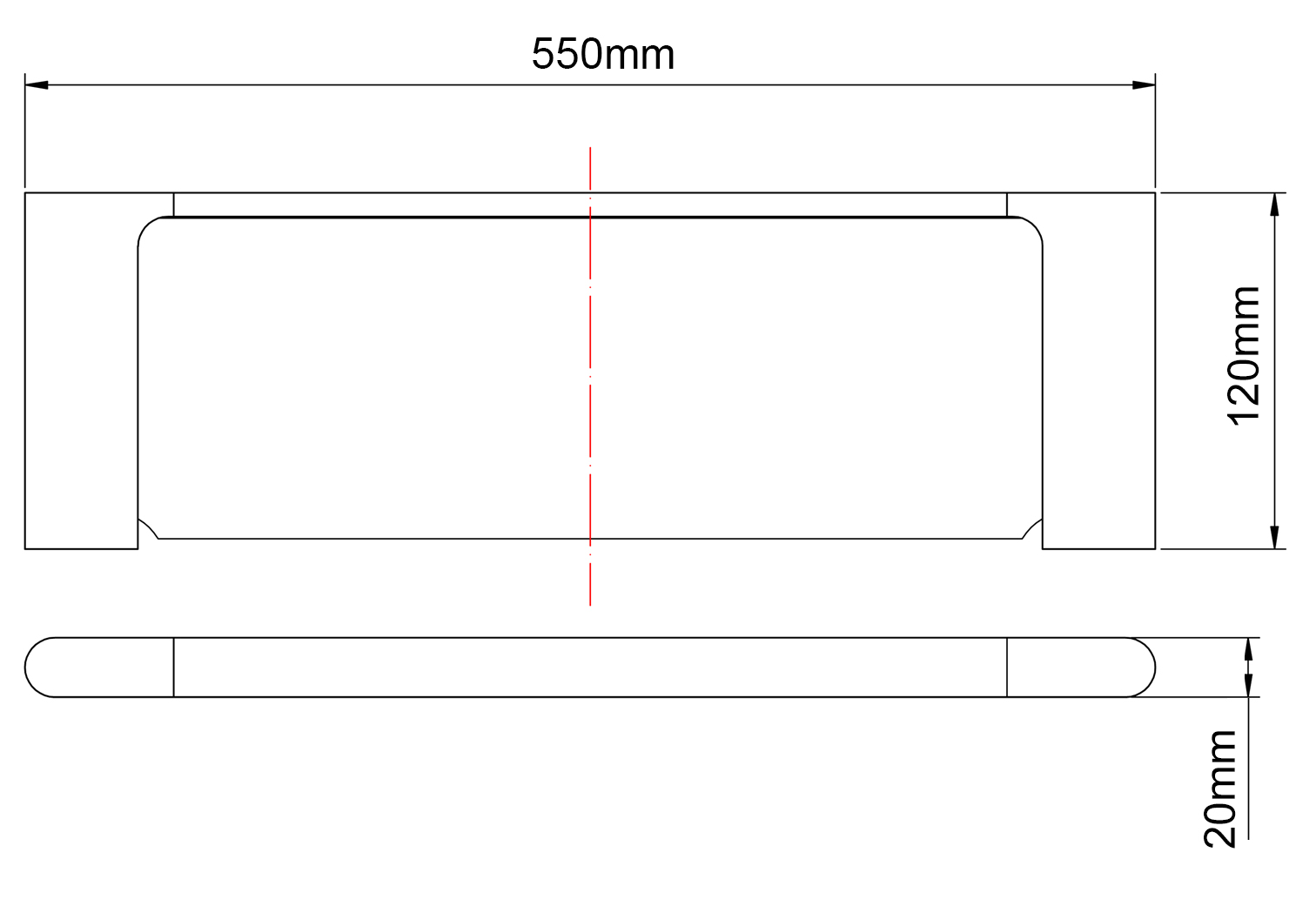 VOG - Brushed Brass Glass Shelf