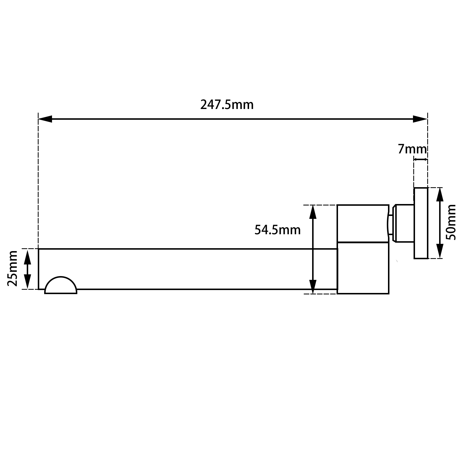 Round Chrome Bathtub/Basin Swivel Wall Spout