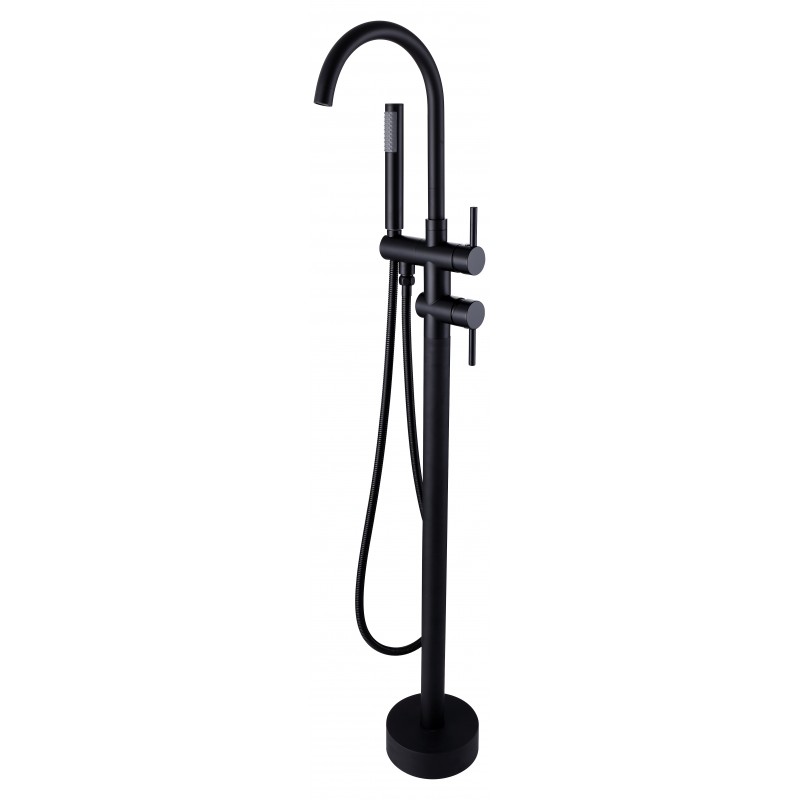 Aquaperla Black Freestanding Tap with Handheld Shower