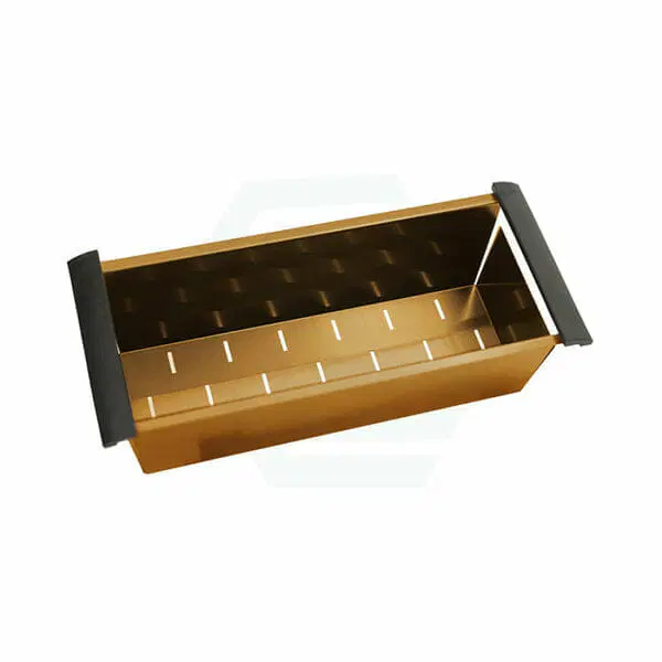 Brushed Brass Stainless Steel Kitchen Sink Colander 440*190*130mm
