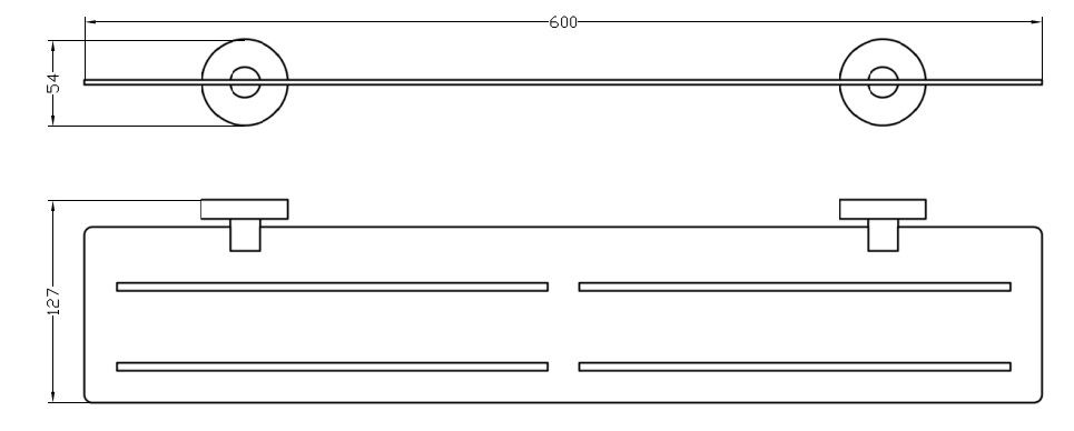 Roul Chrome 600mm Metal Shelf Chrome