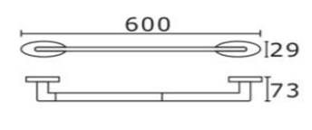 Inspire  Roul Chrome  Slimline 600mm Single Towel Rail