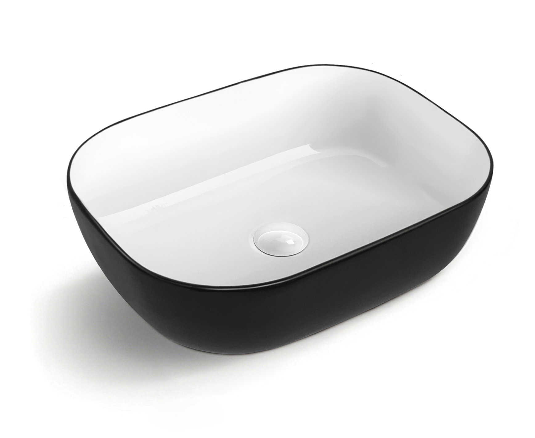 ARTIS O'96 455X325X135 MATTE BLACK & GLOSS WHITE OVAL BASIN ULTRA SLIM