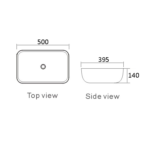 ARTIS SQUARE 500X395X140 GLOSS WHITE BASIN