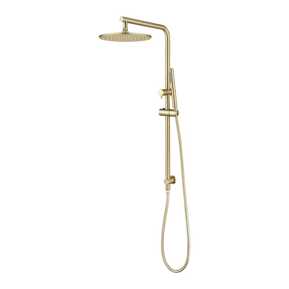 10" Light Brushed Brass Shower Station