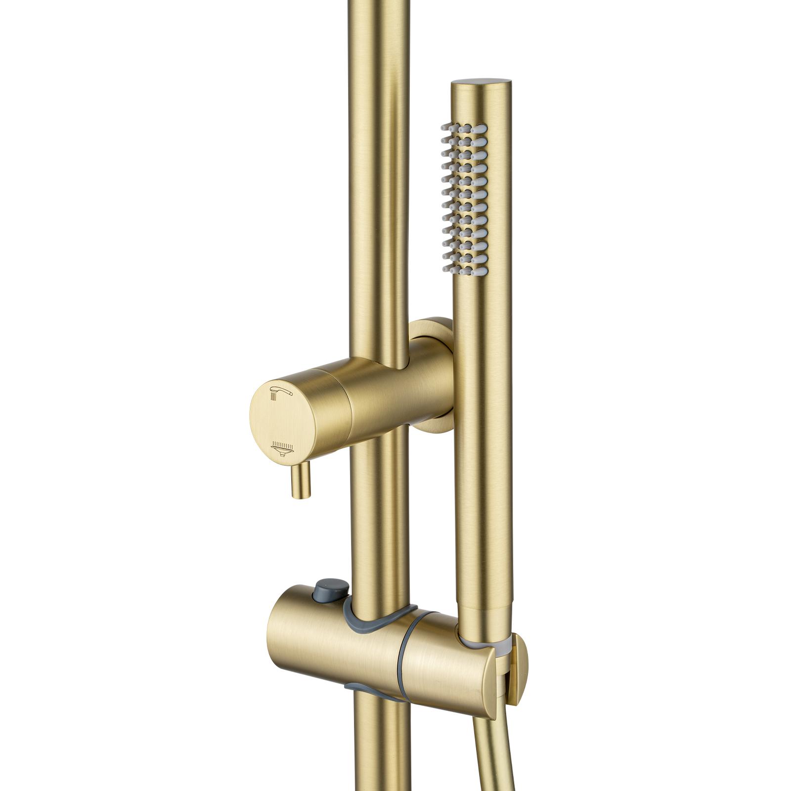 10" Light Brushed Brass Shower Station