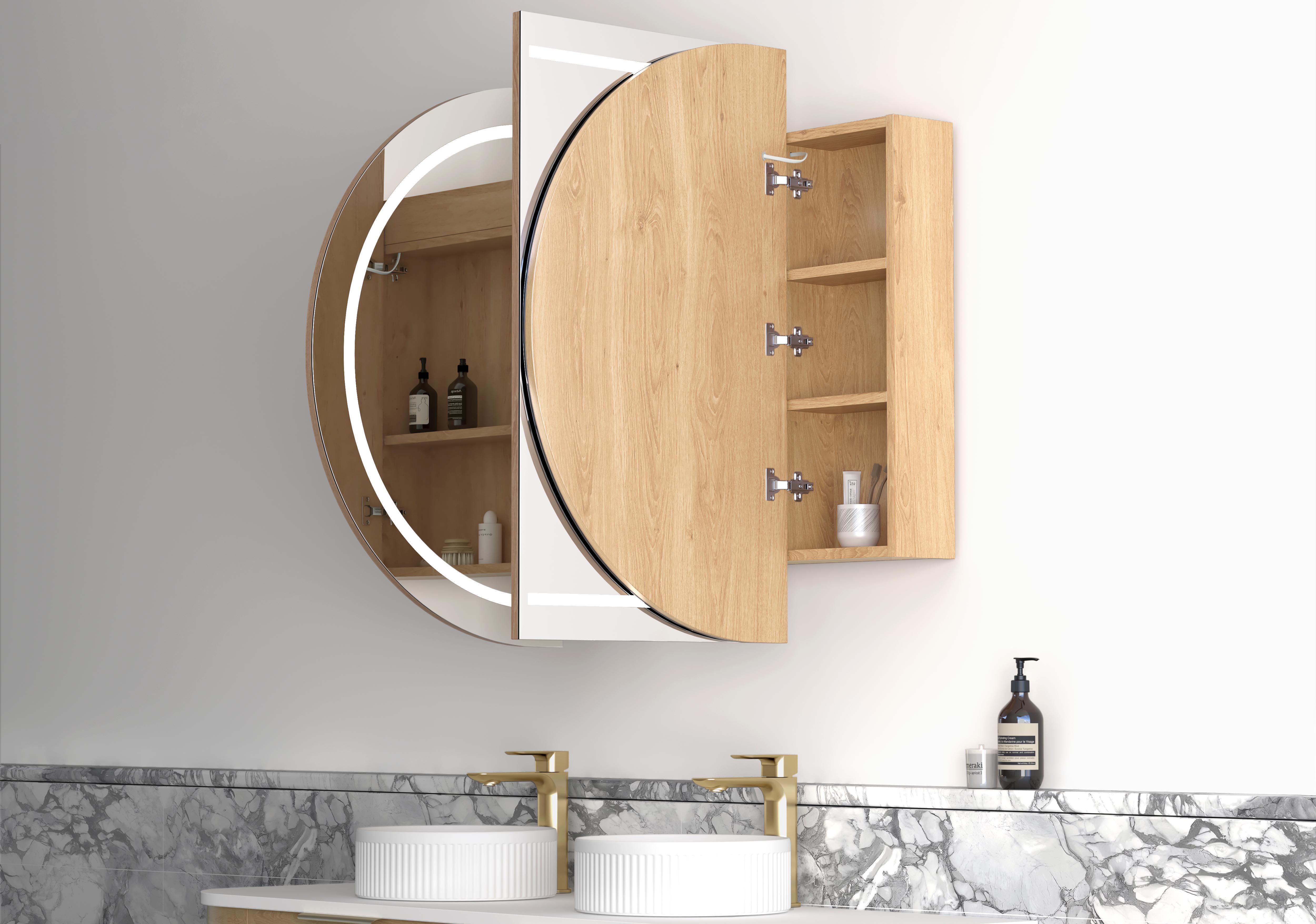 LED Bondi 1500(W)x900(H) Natural Oak Shaving Cabinet - Premium Edition