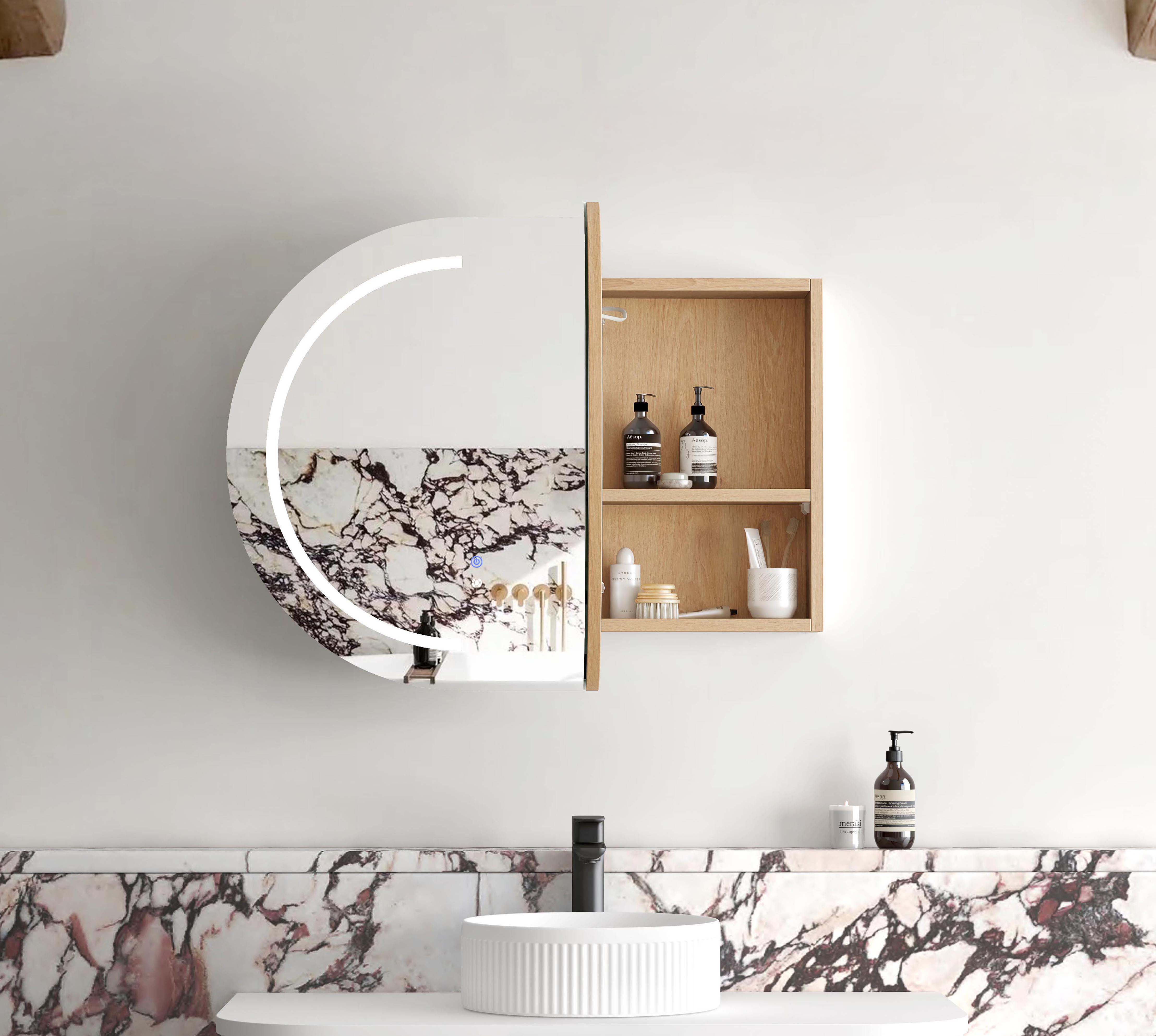 LED Bondi 900(W)x600(H) Natural Oak Shaving Cabinet - Premium Edition