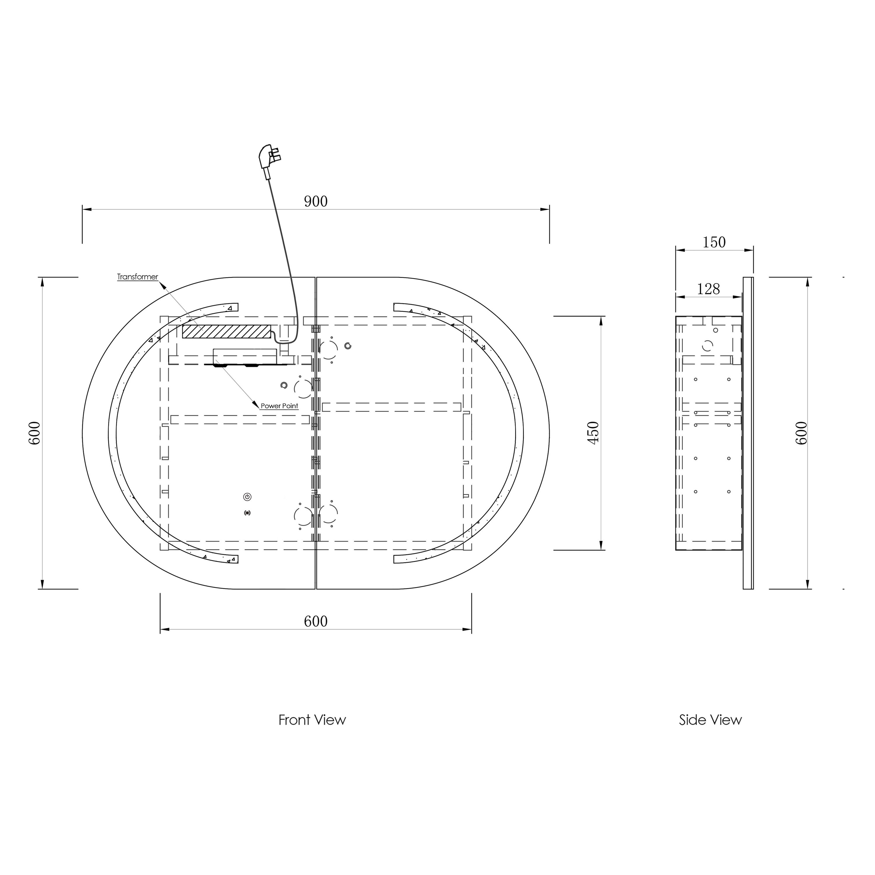 LED Bondi 900(W)x600(H) Natural Oak Shaving Cabinet - Premium Edition