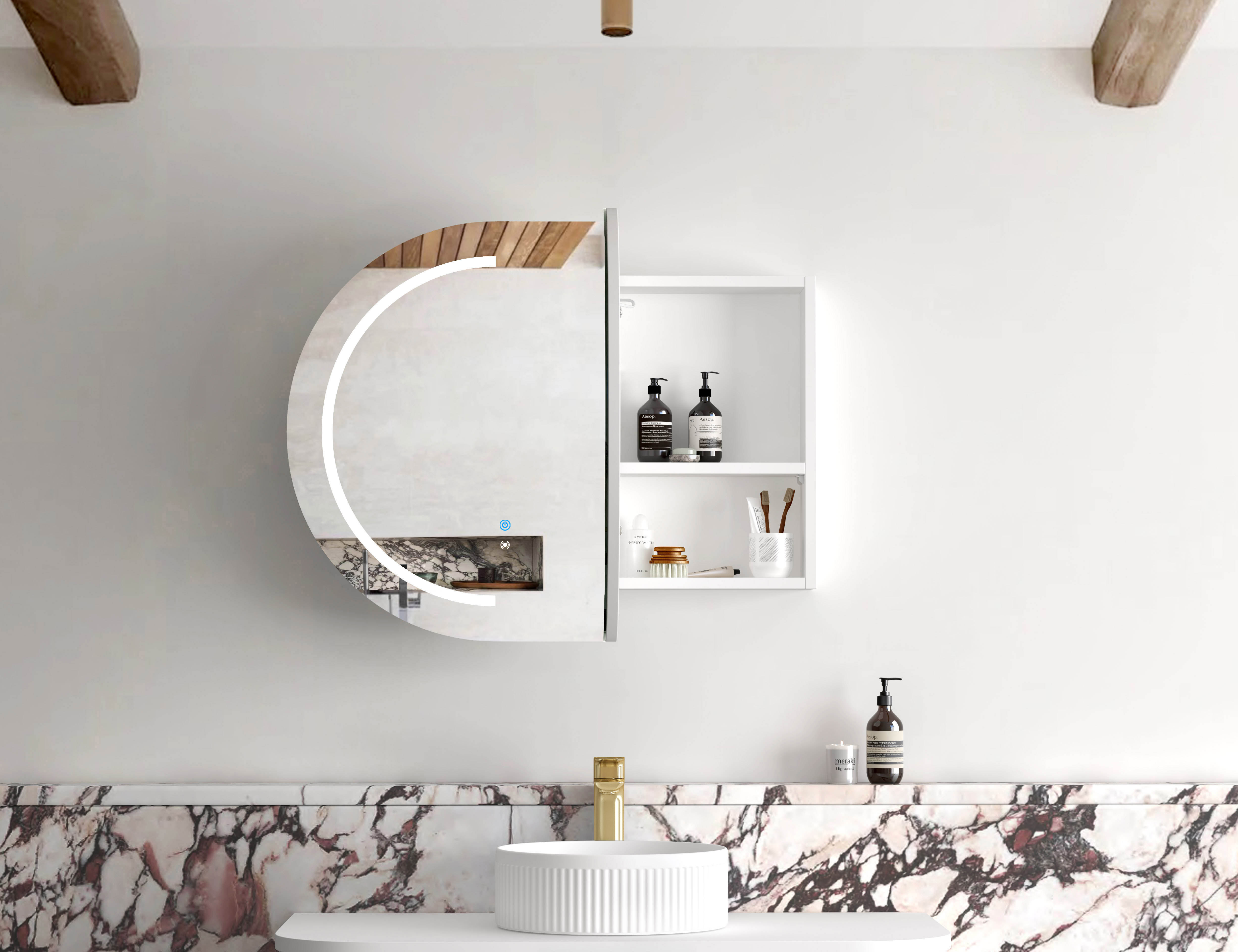 LED Bondi 900(W)x600(H) White Shaving Cabinet - Premium Edition