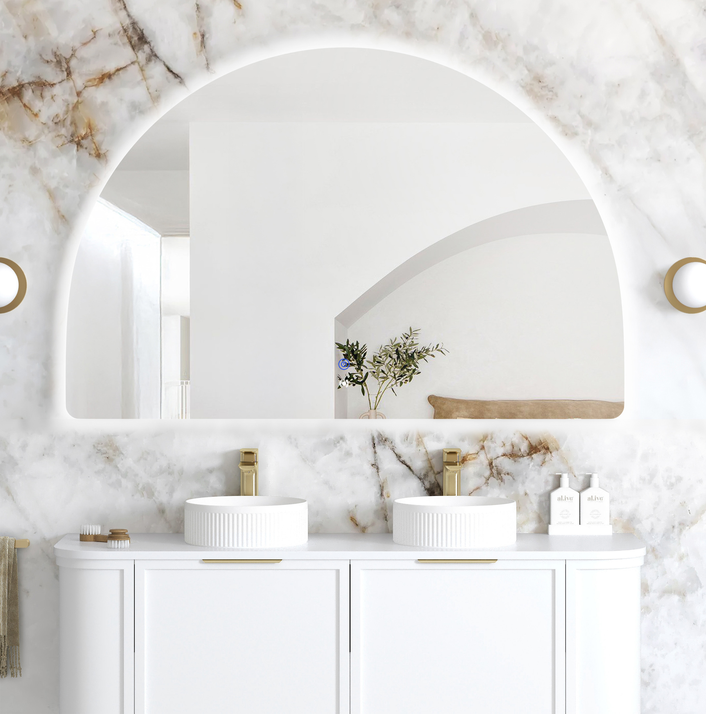 LED Moonlight Archie 1000(H)x1500(W) Frameless Tuffi Mirror