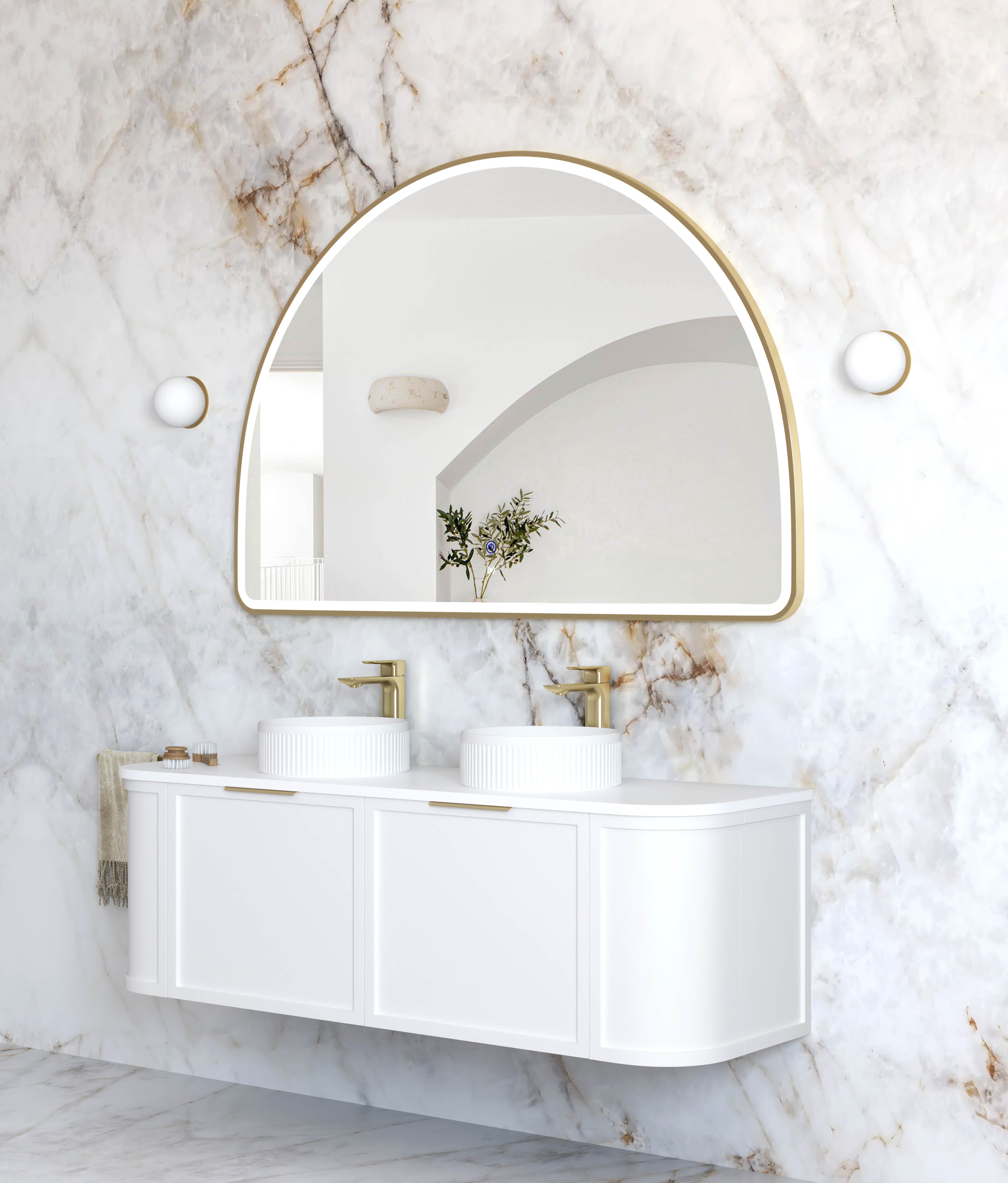 LED Moonlight Archie 1000(H)x1500(W) Gold Metal Frame Mirror