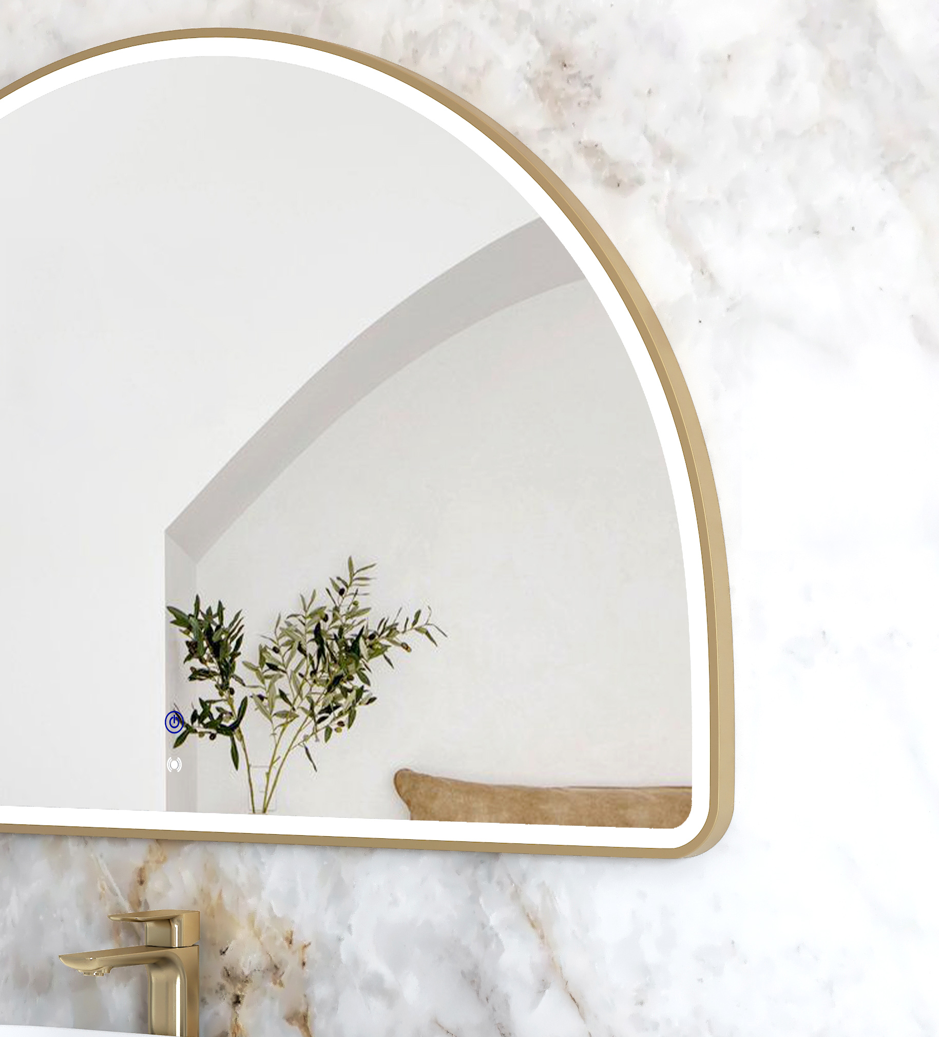 LED Moonlight Archie 1000(H)x1500(W) Gold Metal Frame Mirror