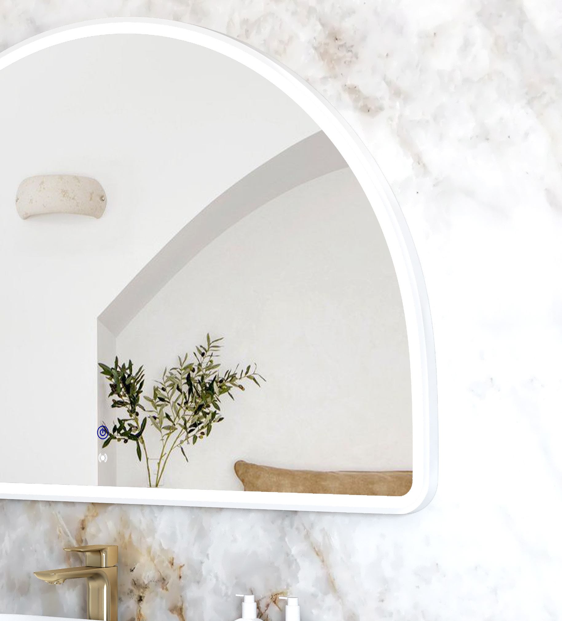 LED Moonlight Archie 800(H)x1200(W) White Metal Frame Mirror