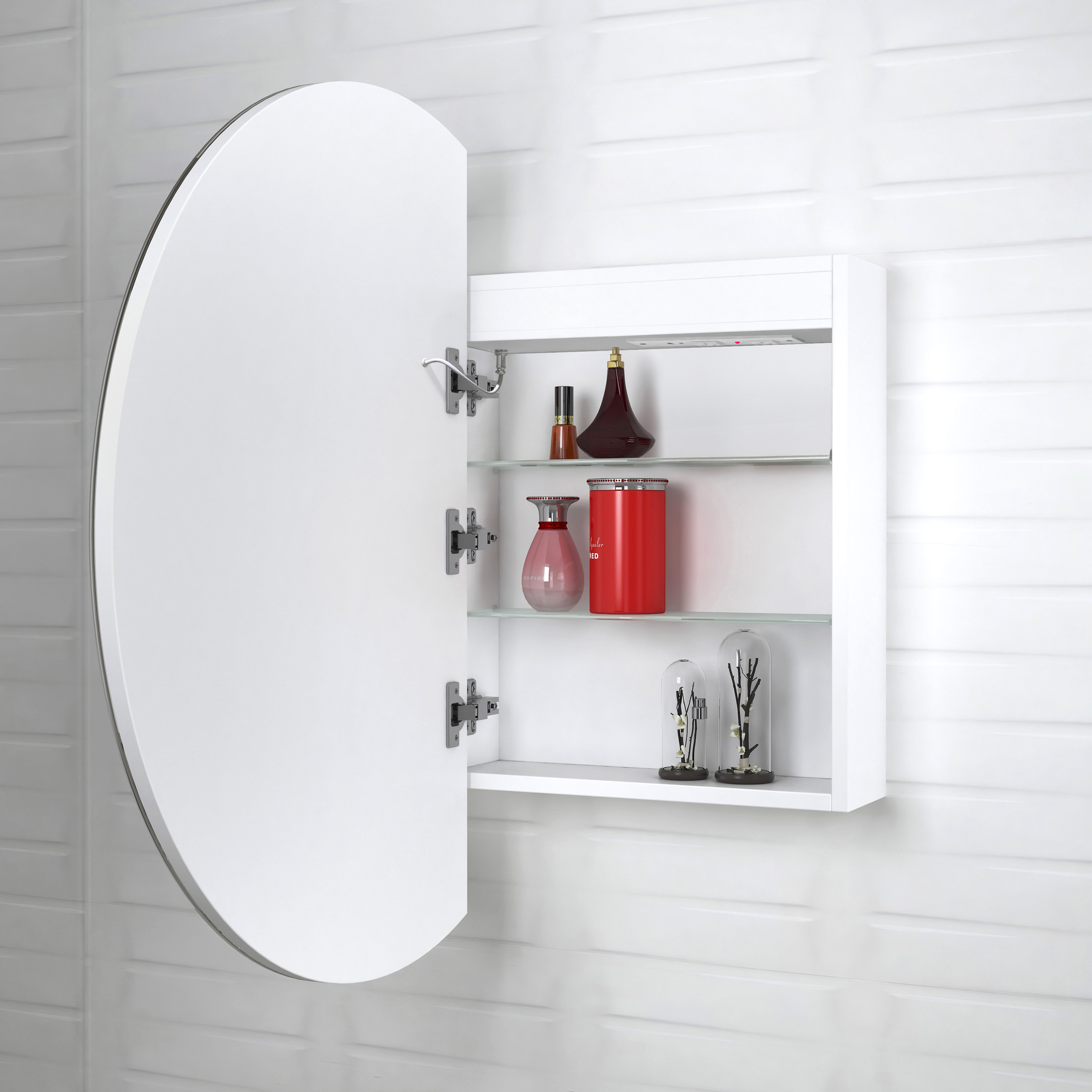 LED London 800mm White Shaving Cabinet - Premium Edition