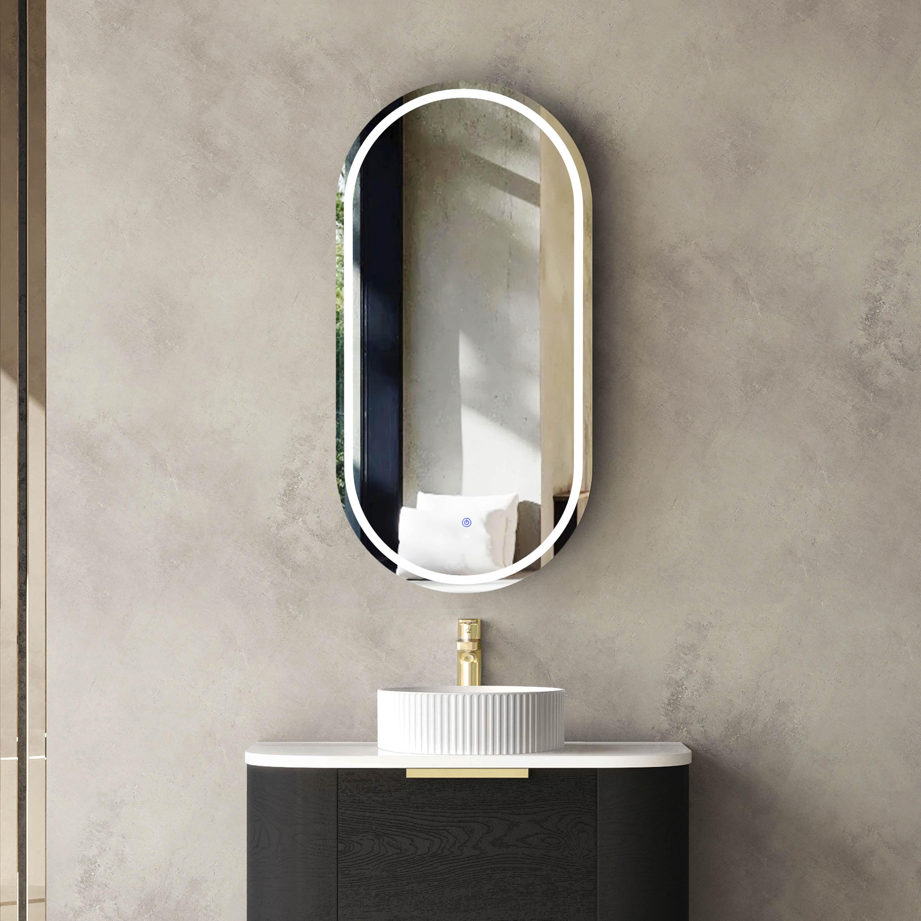 LED Noosa 900(H)x450(W) Black Oak Shaving Cabinet - Premium Edition