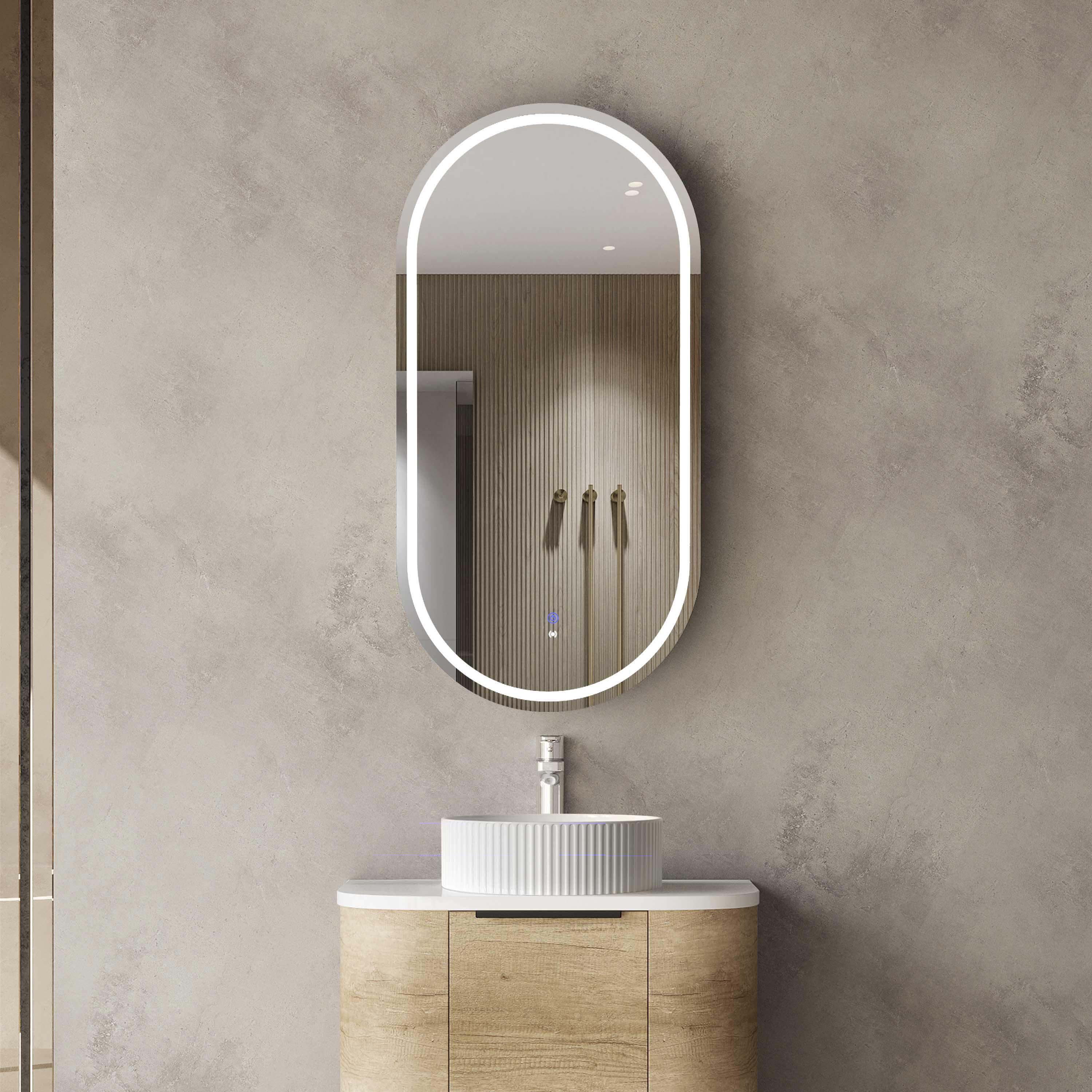 LED Noosa 900(H)x450(W) Natural Oak Shaving Cabinet - Premium Edition