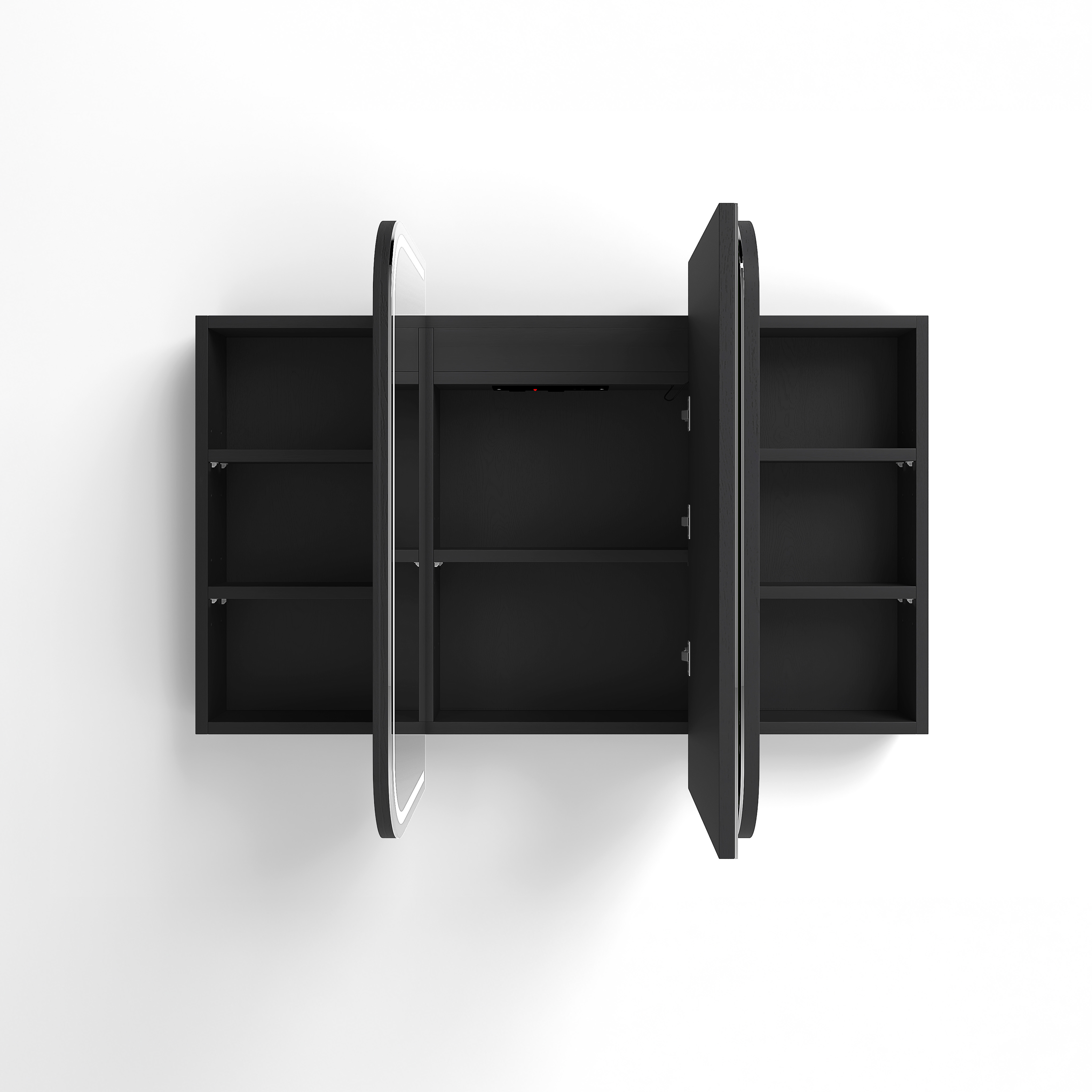 LED Newport 1200(W)x750(H) Black Oak Shaving Cabinet - Premium Edition