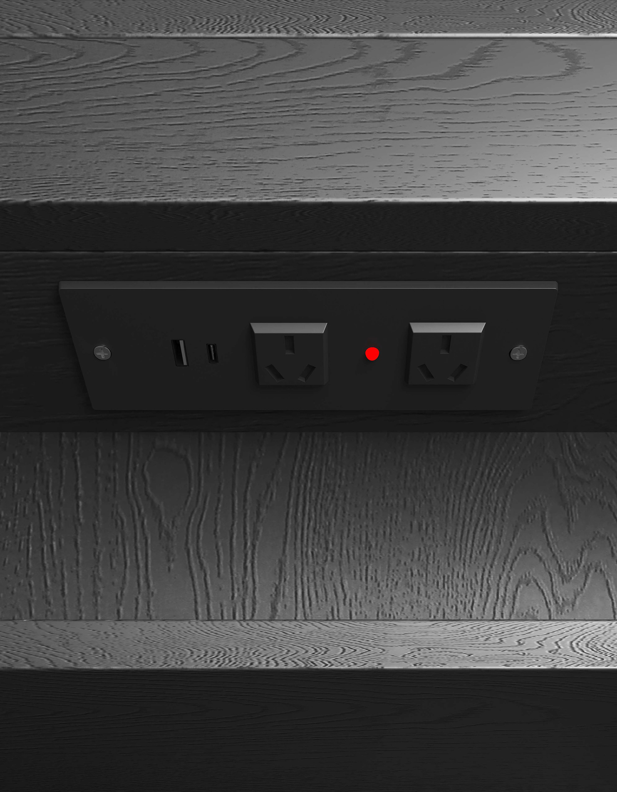 LED Newport 900(H)x450(W) Black Oak Shaving Cabinet - Premium Edition