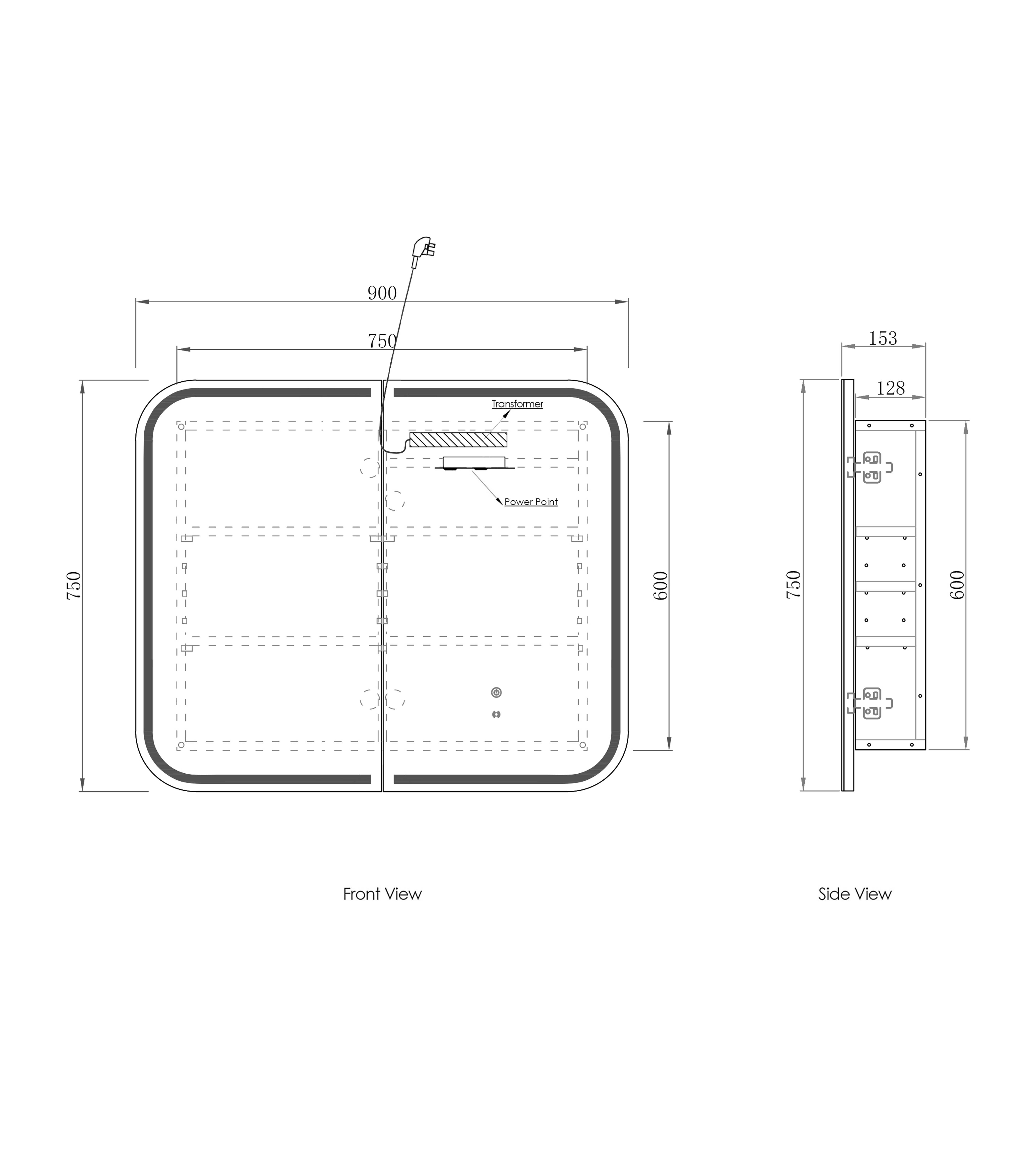 LED Newport 900(W)x750(H) Natural Oak Shaving Cabinet - Premium Edition