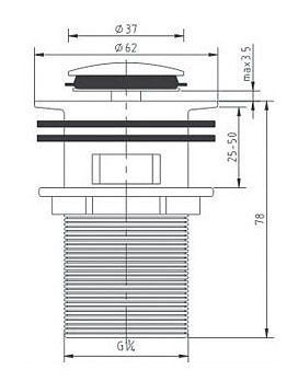 BASIN 32MM CHROME POP UP WASTE WITH OVERFLOW
