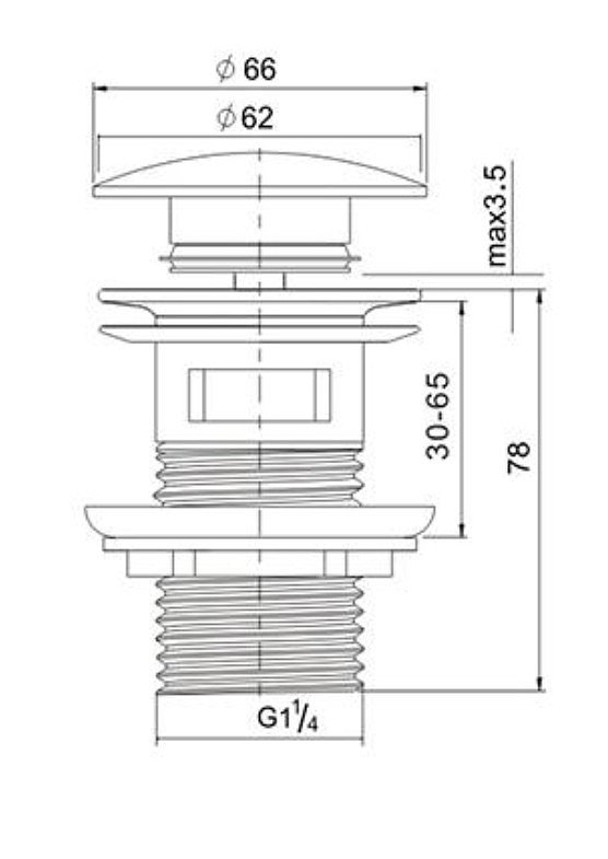 MUSHROOM 32MM BLACK POP UP WASTE WITH OVERFLOW