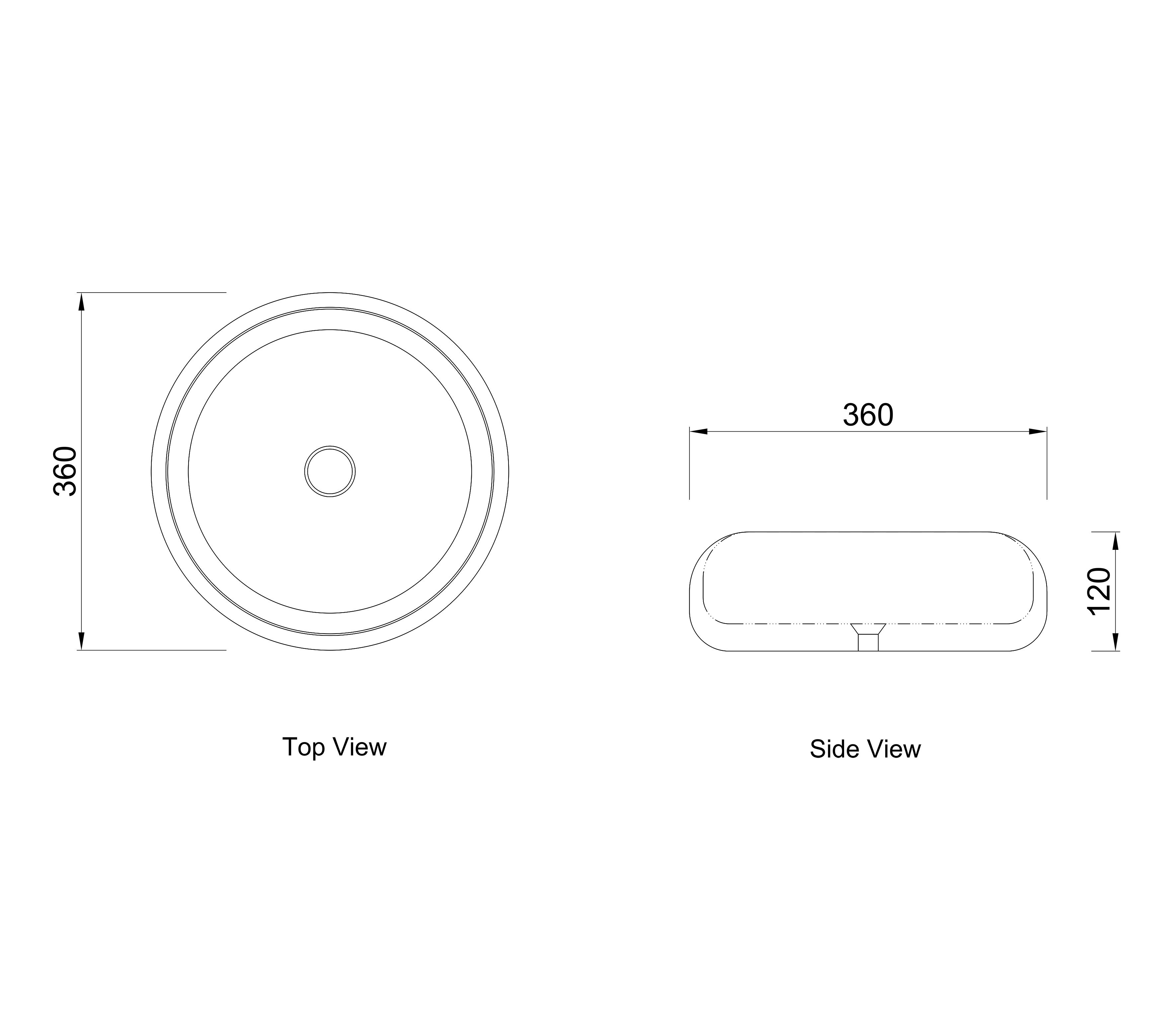 LAGUNA 360X360X120 MATTE WHITE BASIN