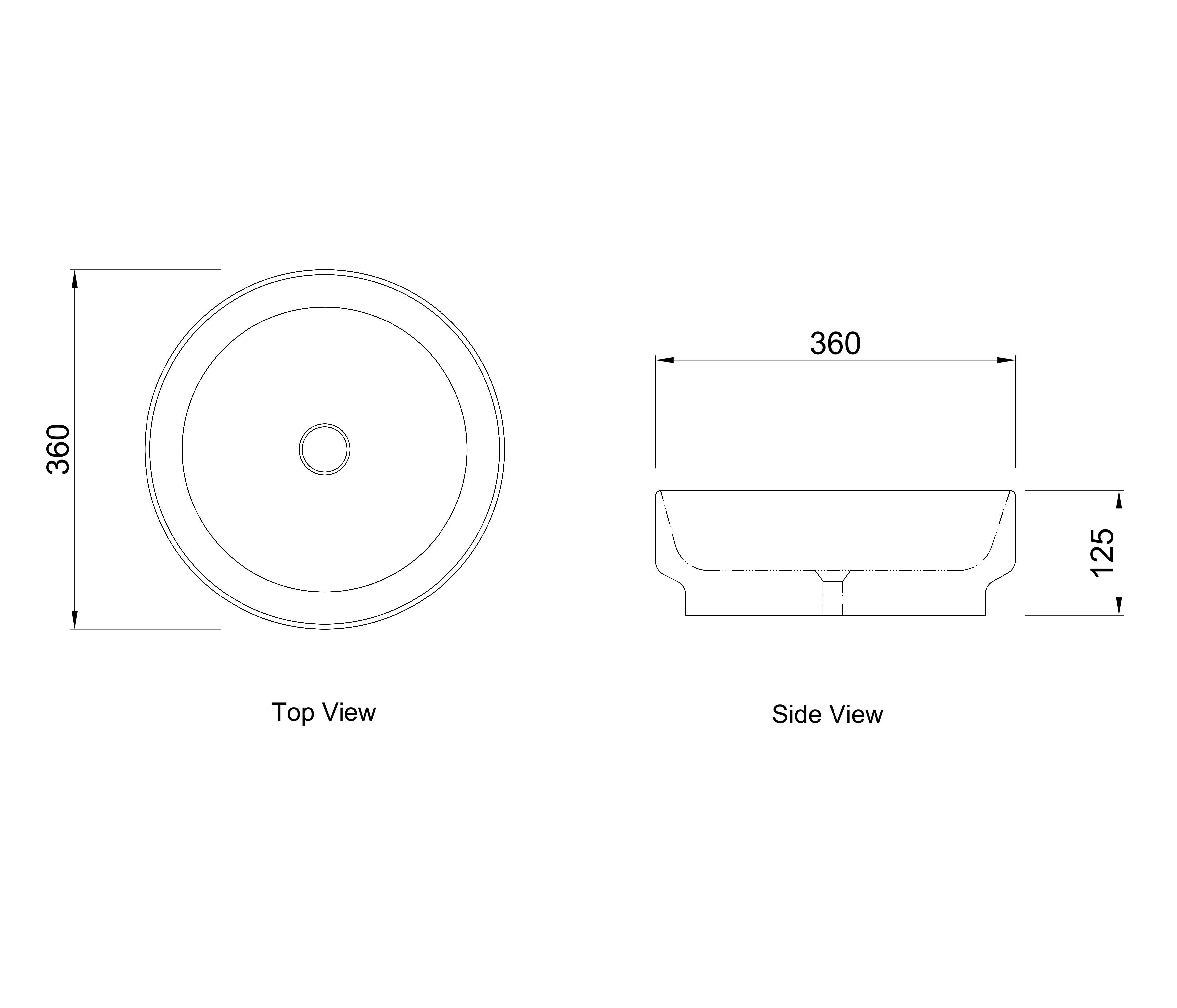 CHLOE 360X360X125 GLOSS WHITE BASIN
