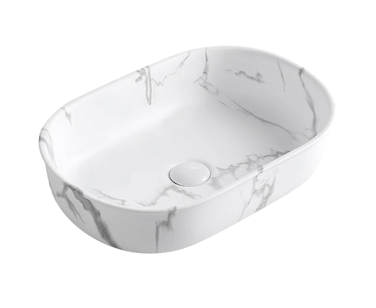 BRONTE OVAL 500X350X130 CARRARA BASIN