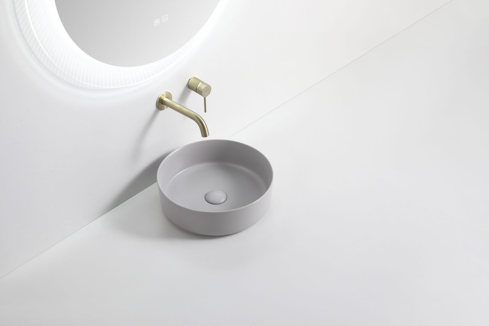 Riva 499 Round Matt Grey Ceramic Above Counter Basin