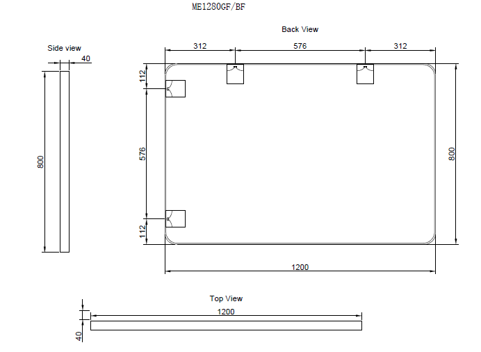 Brushed Copper Framed Mirror Rectangle Square Wall Mounted 750-1500mm - ME1280-BC 1200x800mm
