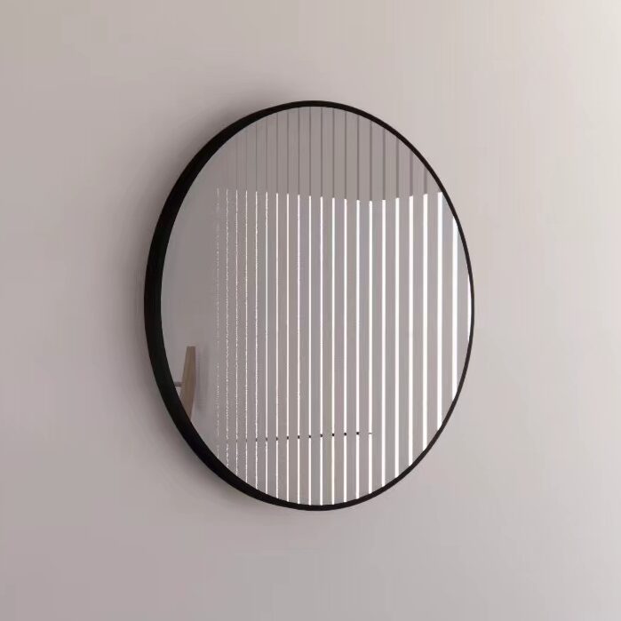 Black Framed Round 800/600mm Mirror Wall Mounted - ME6060R-BF 600x600mm