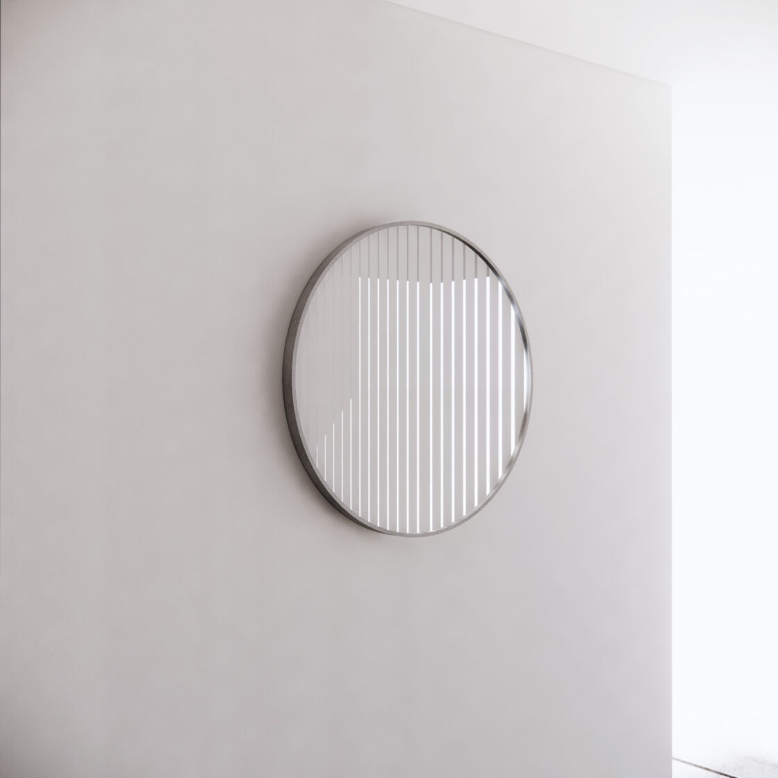 Brushed Nickel Framed Round 800/600mm Mirror Wall Mounted - ME6060R-BN 600x600mm
