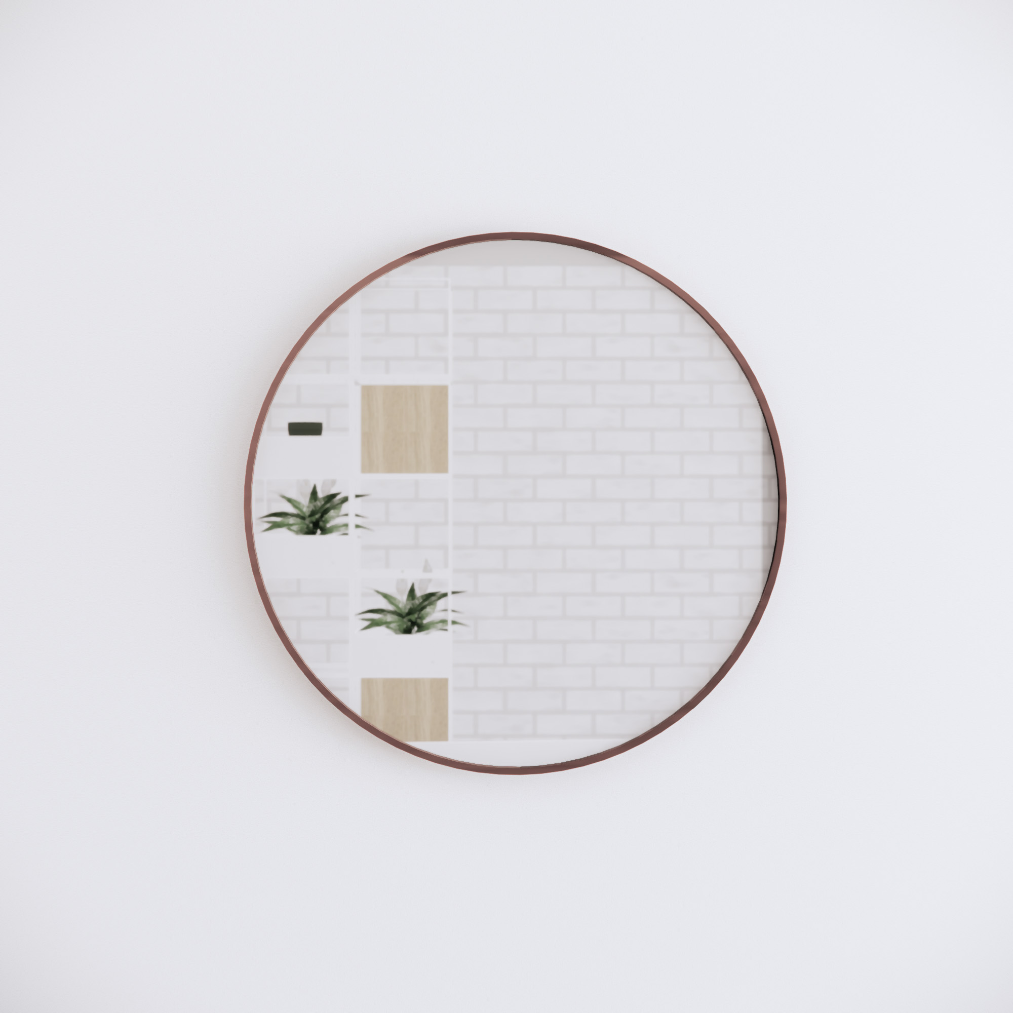Brushed Copper Framed Round 800/600mm Mirror Wall Mounted - ME8080R-BC 800x800mm