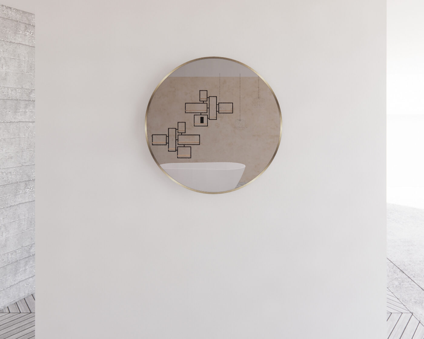 Gold Framed Round 800/600mm Mirror Wall Mounted - ME8080R-GF 800x800mm