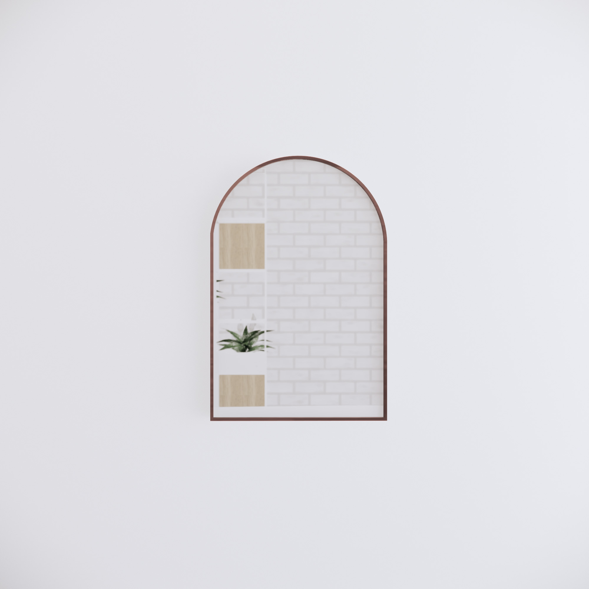 Brushed Copper Framed Arch Mirror Wall Mounted - ME-AR2-8045BC 800x450mm