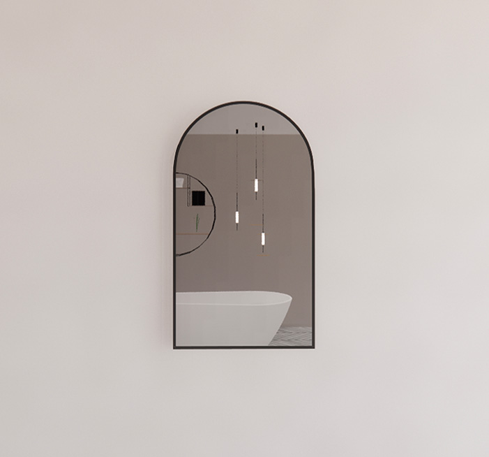 Black Framed Arch 450/600mm Mirror Wall Mounted - ME-AR2-8045BF 450x800mm