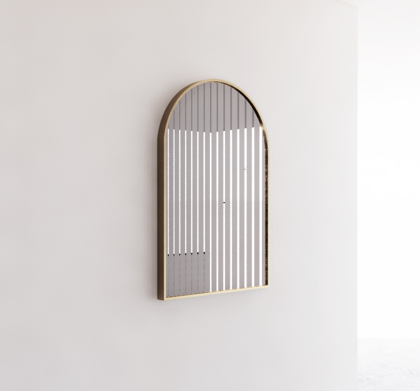 Gold Framed Arch 450/600mm Mirror Wall Mounted - ME-AR2-8045GF 450x800mm