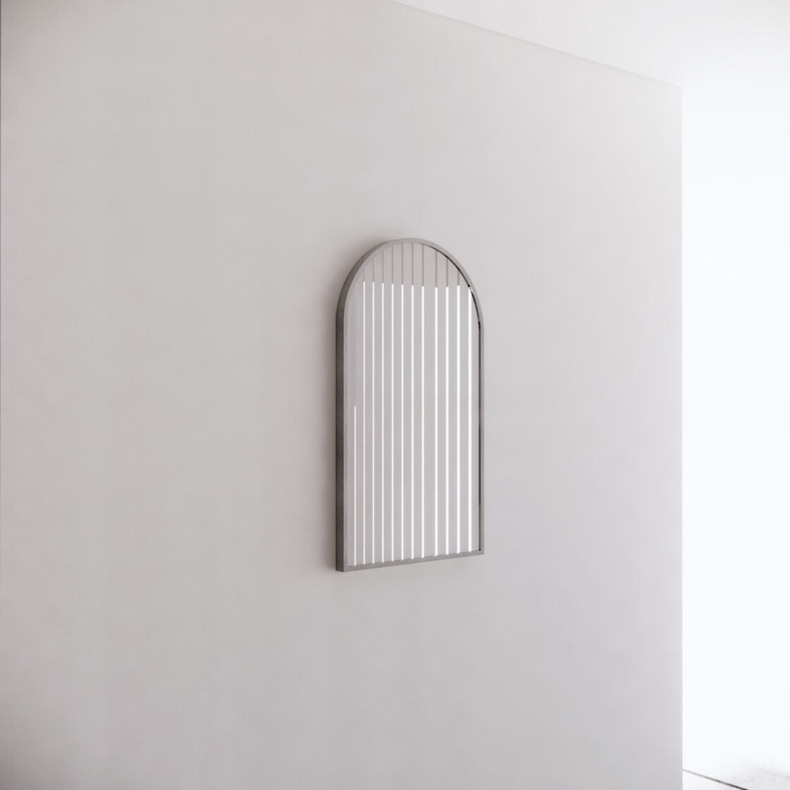 Brushed Nickel Framed Arch 450/600mm Mirror Wall Mounted - ME-AR2-9060BN 900x600mm