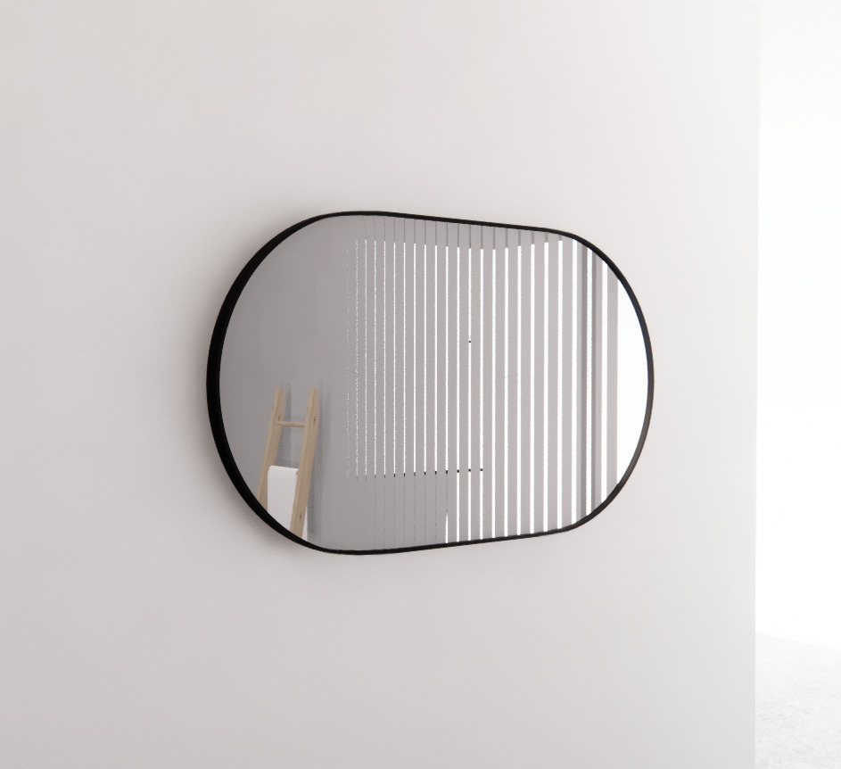Black Framed Oval 450-1500mm Mirror Wall Mounted - ME-O1-1580BF 1500x800mm