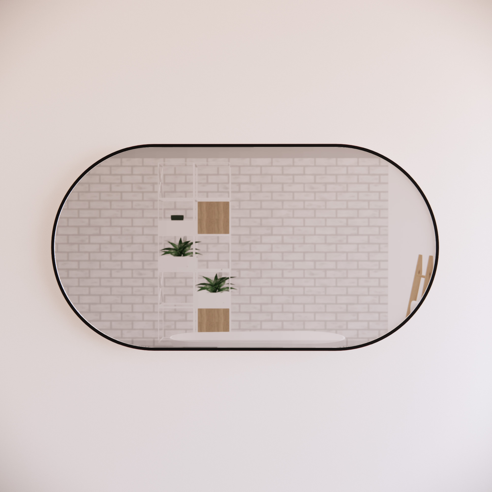 Black Framed Oval 450-1500mm Mirror Wall Mounted - ME-O1-9060BF 900x600mm