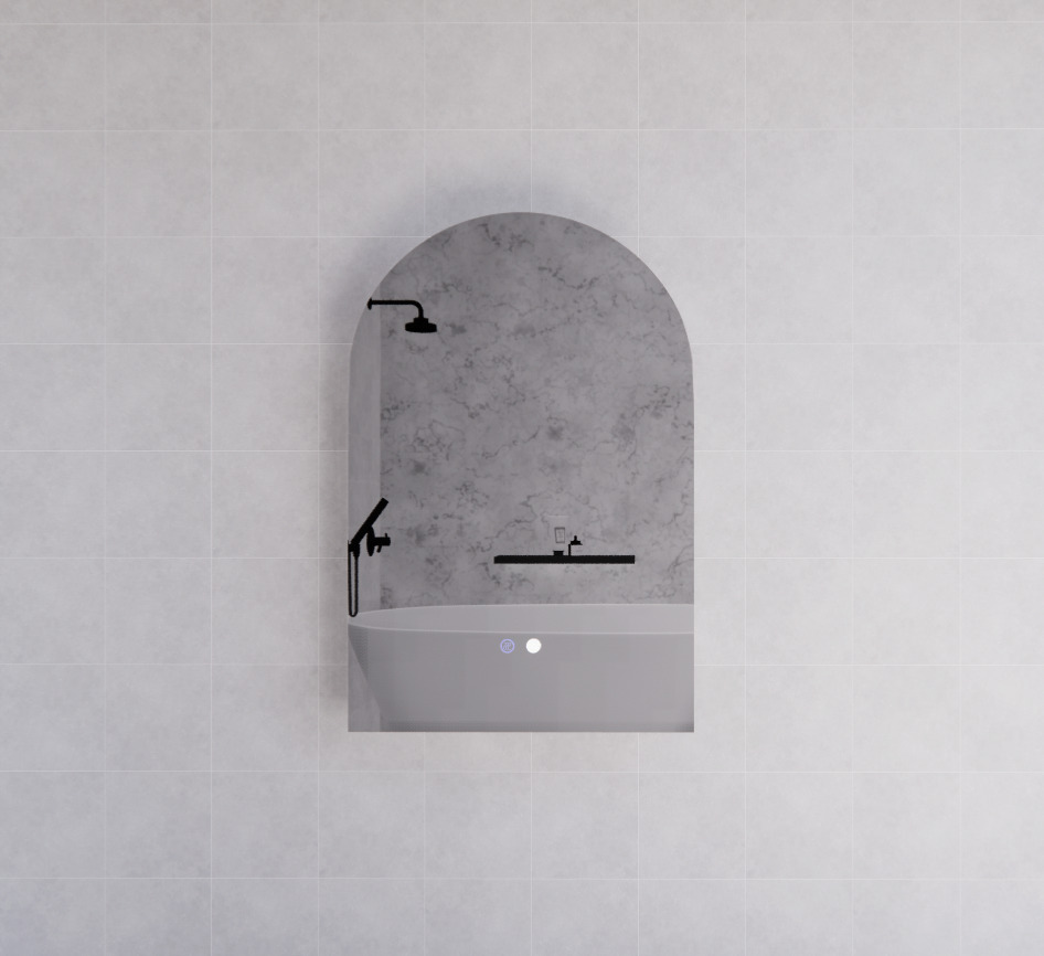 AR1 900x600mm Three Colors Backlit Arch LED Mirror