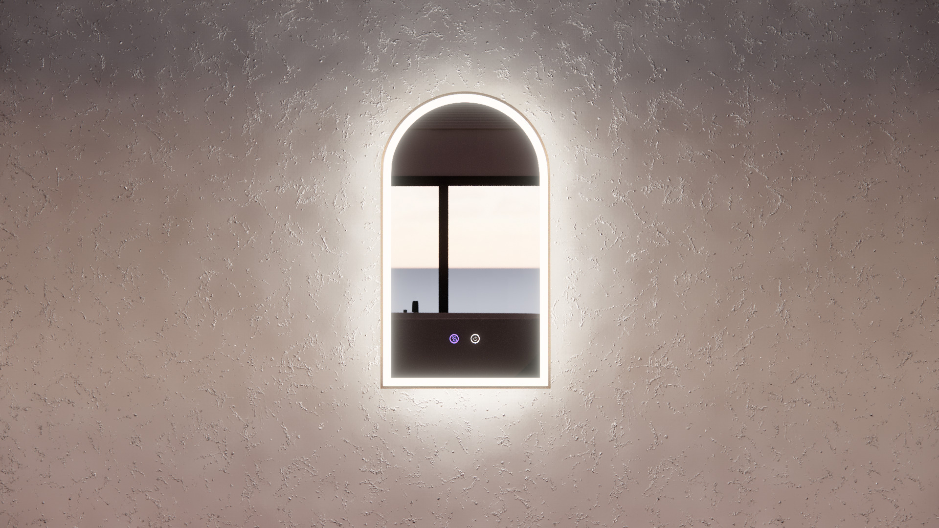 Riva Brushed Gold Framed AR2 LED Mirror Arch 900x600mm - MLED-AR2-8045GF 800x450mm